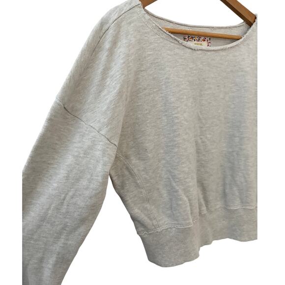 Anthropologie Maeve Ligonier Terry Sweatshirt Light Gray Size Large - Picture 9 of 11